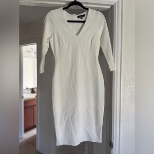 White Slim Stretch Dress